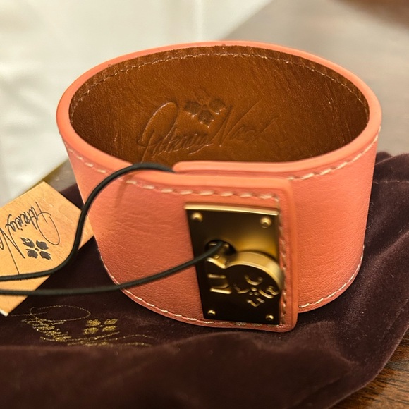 Patricia Nash Accessories - Patricia Nash Coral Peach Light Orange Leather Bracelet Cuff NWT